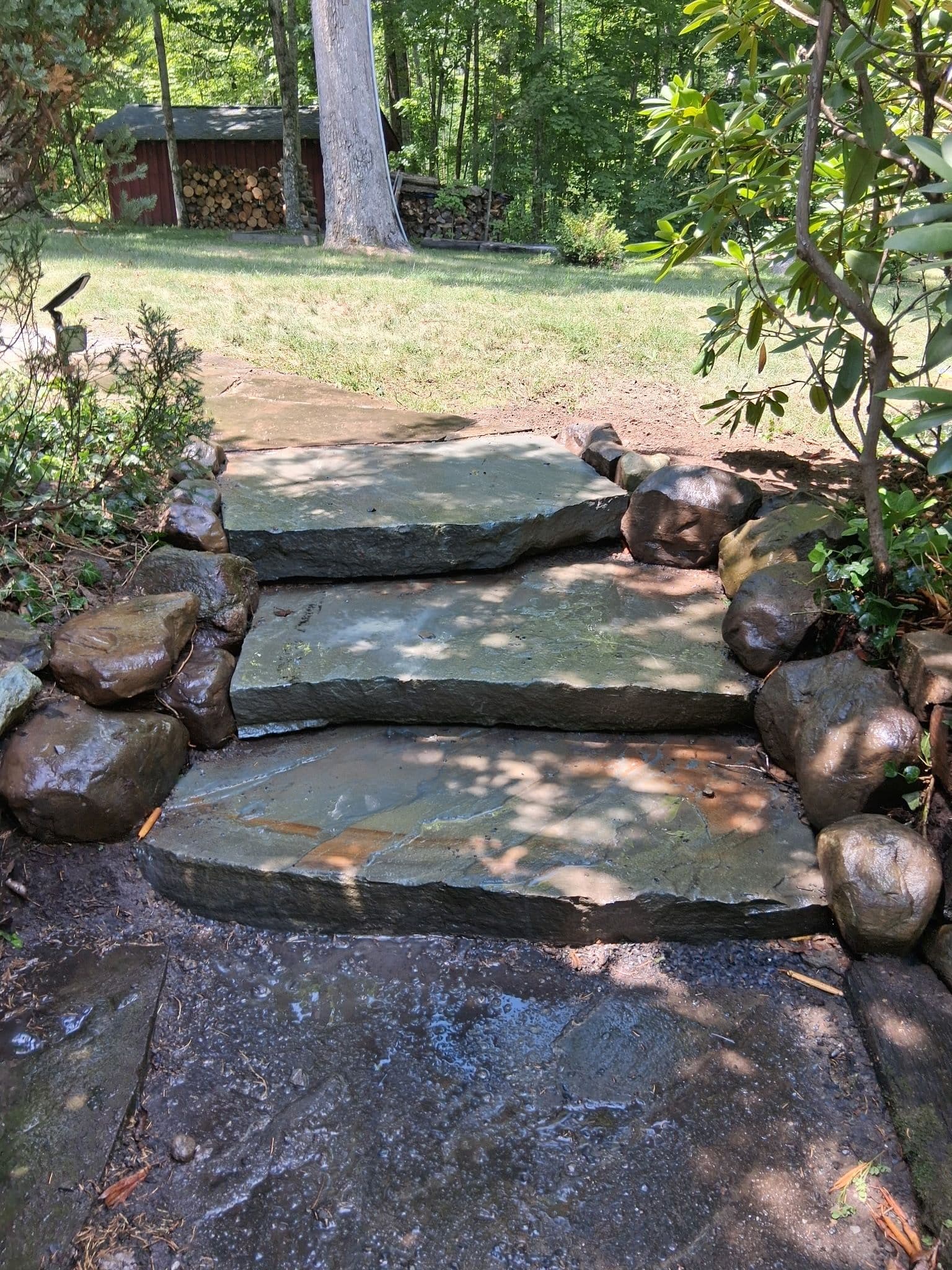 Project Natural Stone Steps, Belgium Block Edges and Bluestone Patios That Last image